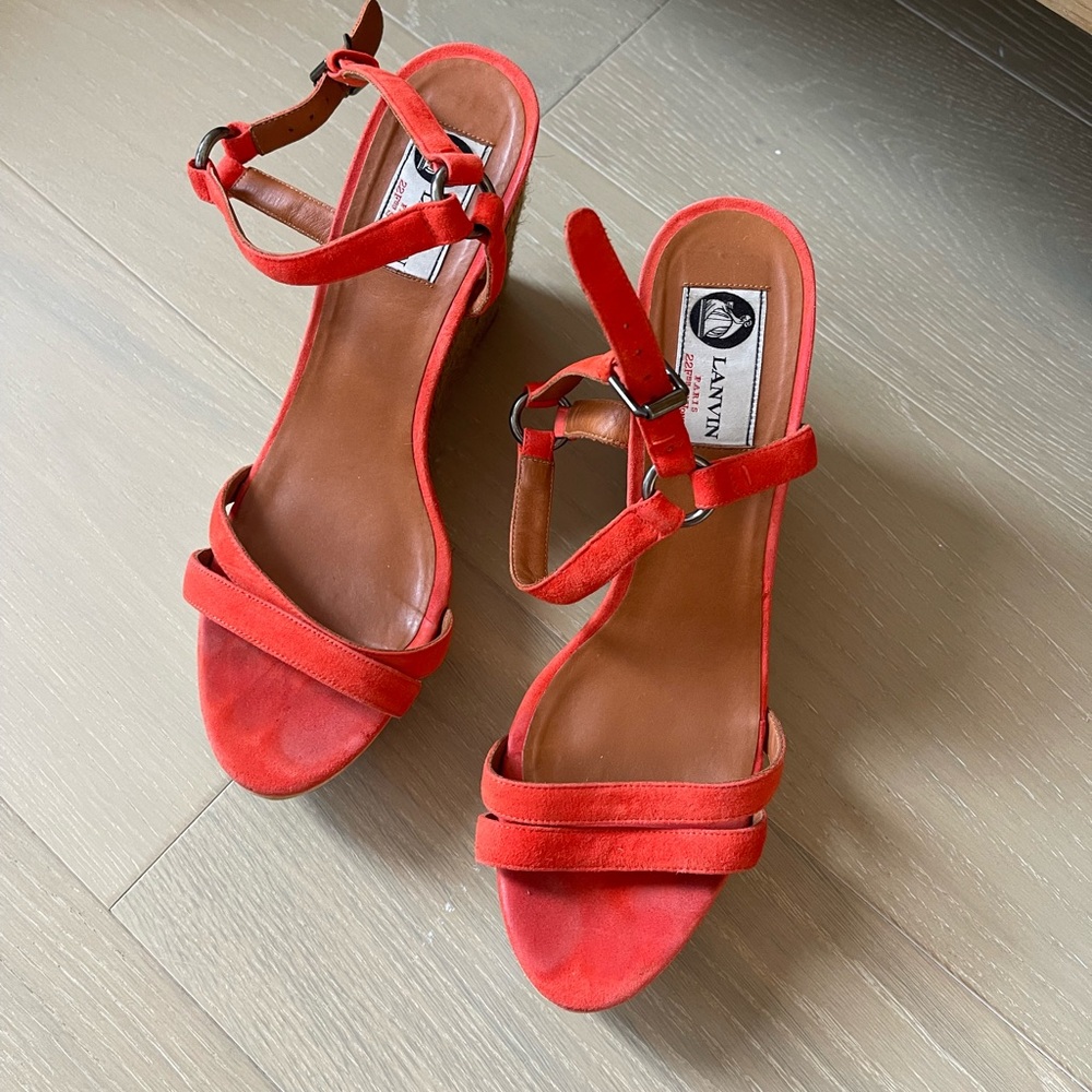 Orange Lanvin Summer Wedge Heel 9